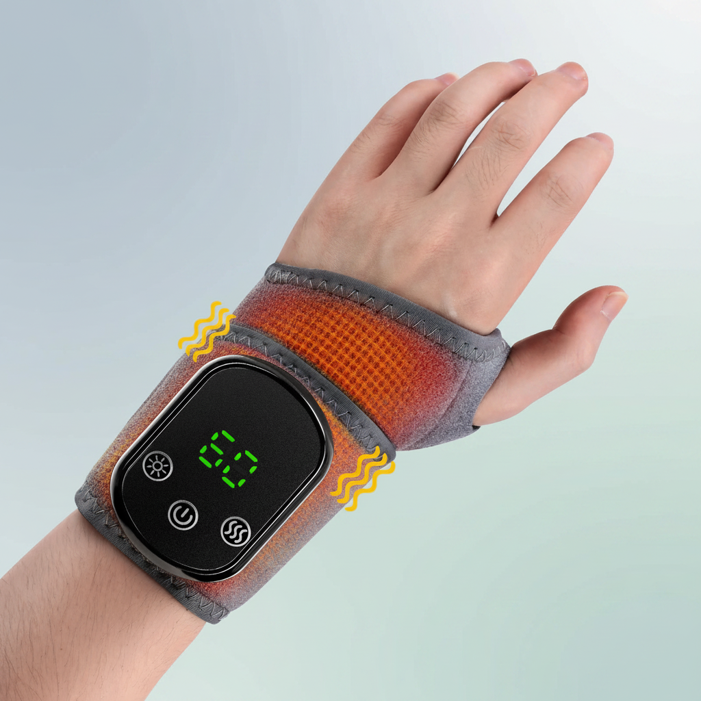 Electric heated vibration foot and hand massager with heat therapy