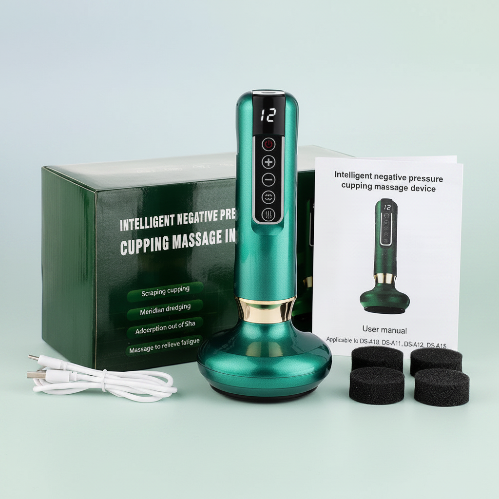 Intelligent vacuum cupping set for anti-cellulite and guasha massage