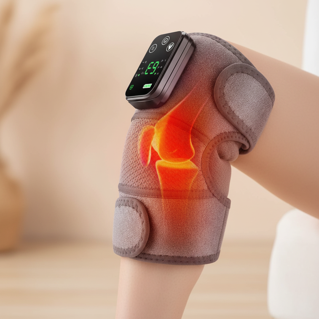 Electric knee massage pad with heat and vibration therapy for joint pain