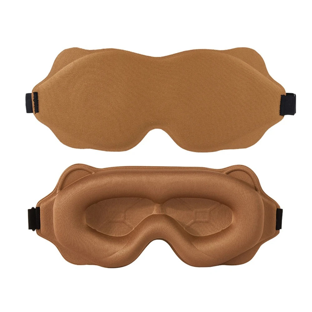 Brown sleep masks on a white background