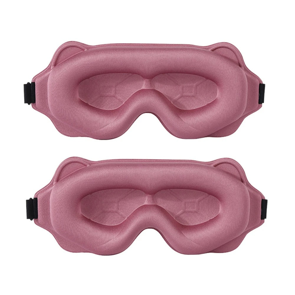 Two pink eye masks on a white background
