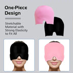 Gel ice migraine relief hat with cold compress therapy cap and eye mask