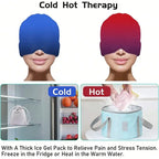 Gel ice migraine relief hat with cold compress therapy cap and eye mask