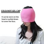 Gel ice migraine relief hat with cold compress therapy cap and eye mask