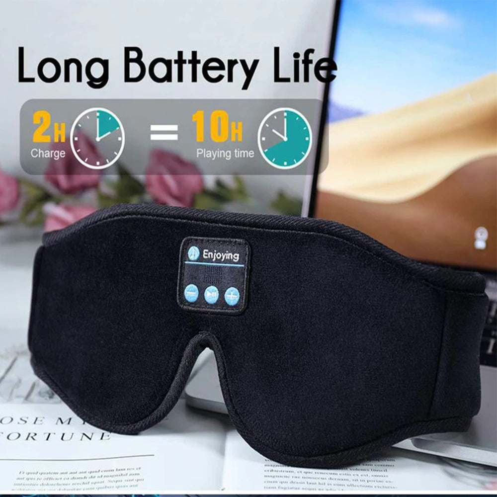 Bluetooth sleep eye mask with built-in HD speakers for restful, comfortable sleep