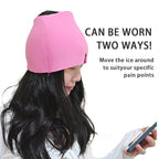 Gel ice migraine relief hat with cold compress therapy cap and eye mask