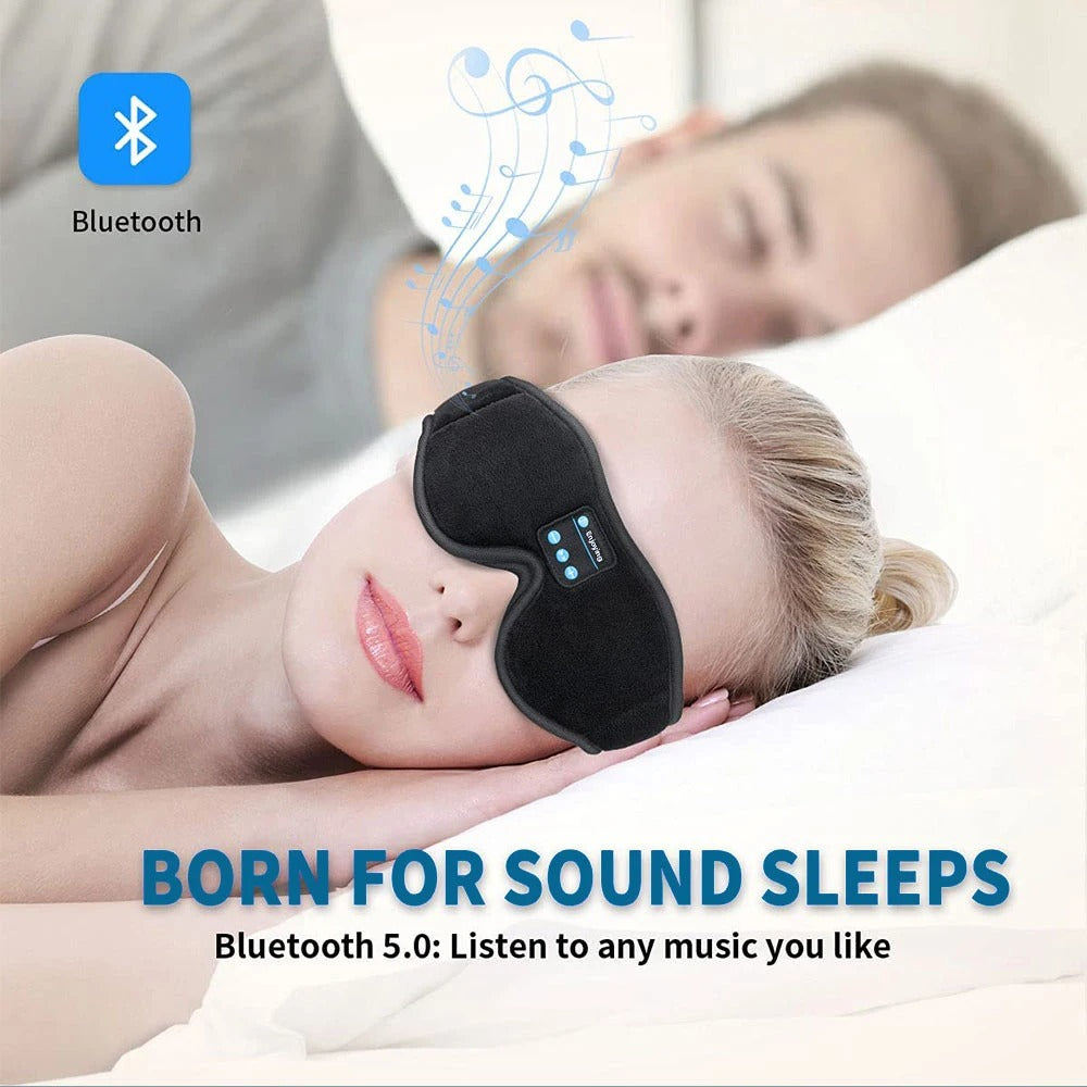 Bluetooth sleep eye mask with built-in HD speakers for restful, comfortable sleep