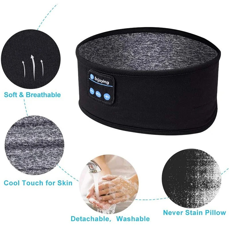 Soft wireless Bluetooth sleep headphones eye mask for comfortable, restful sleep