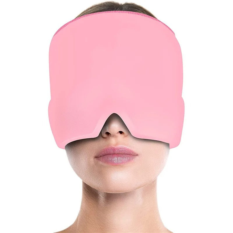 Gel ice migraine relief hat with cold compress therapy cap and eye mask