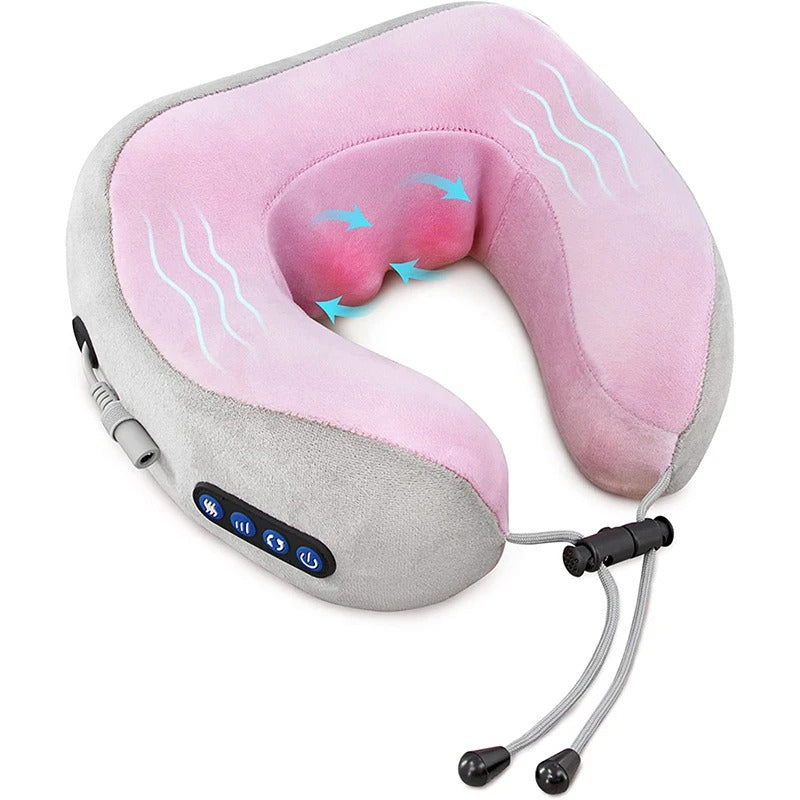 Neck pillow with massage function on a white background