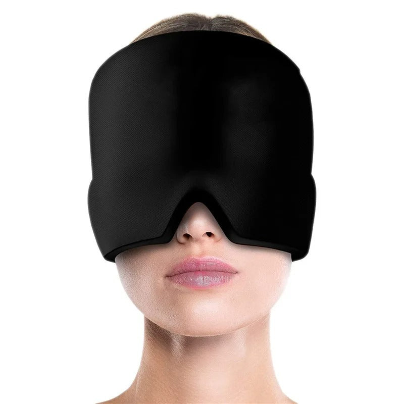 Gel ice migraine relief hat with cold compress therapy cap and eye mask