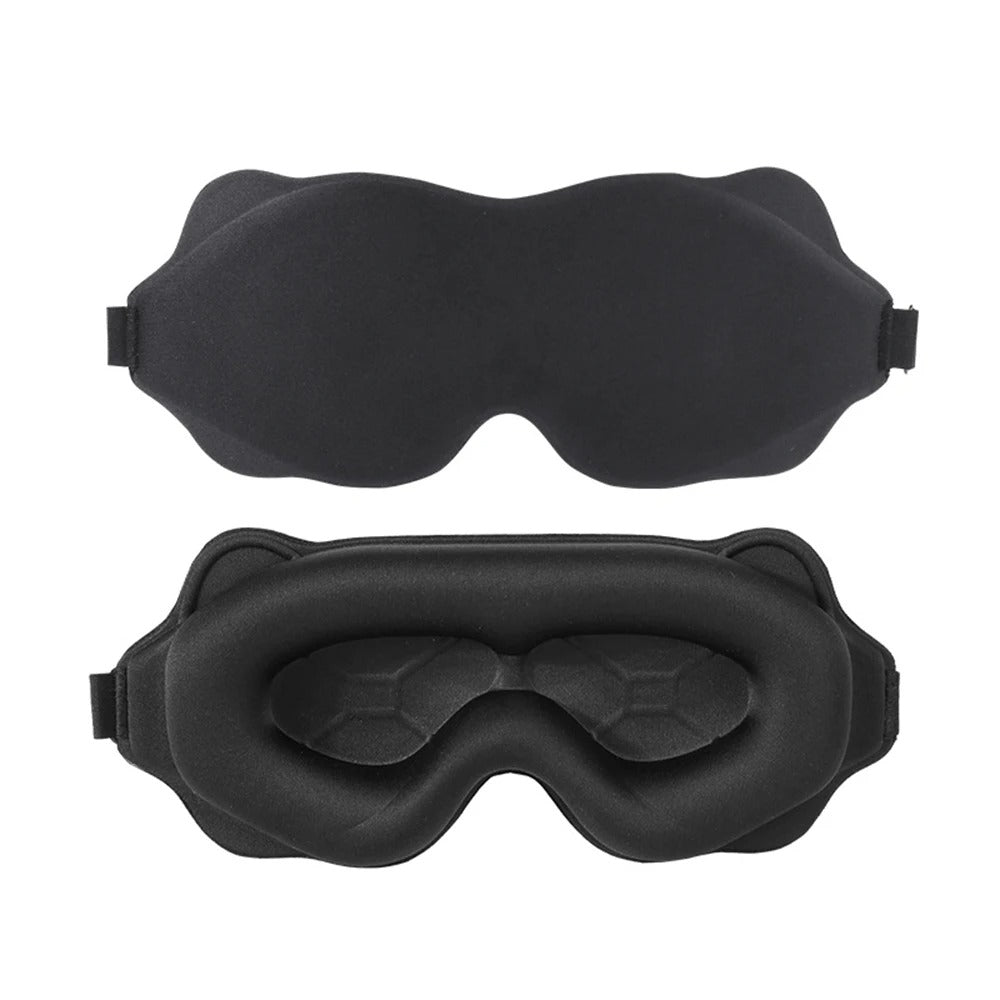Black sleep mask on a white background
